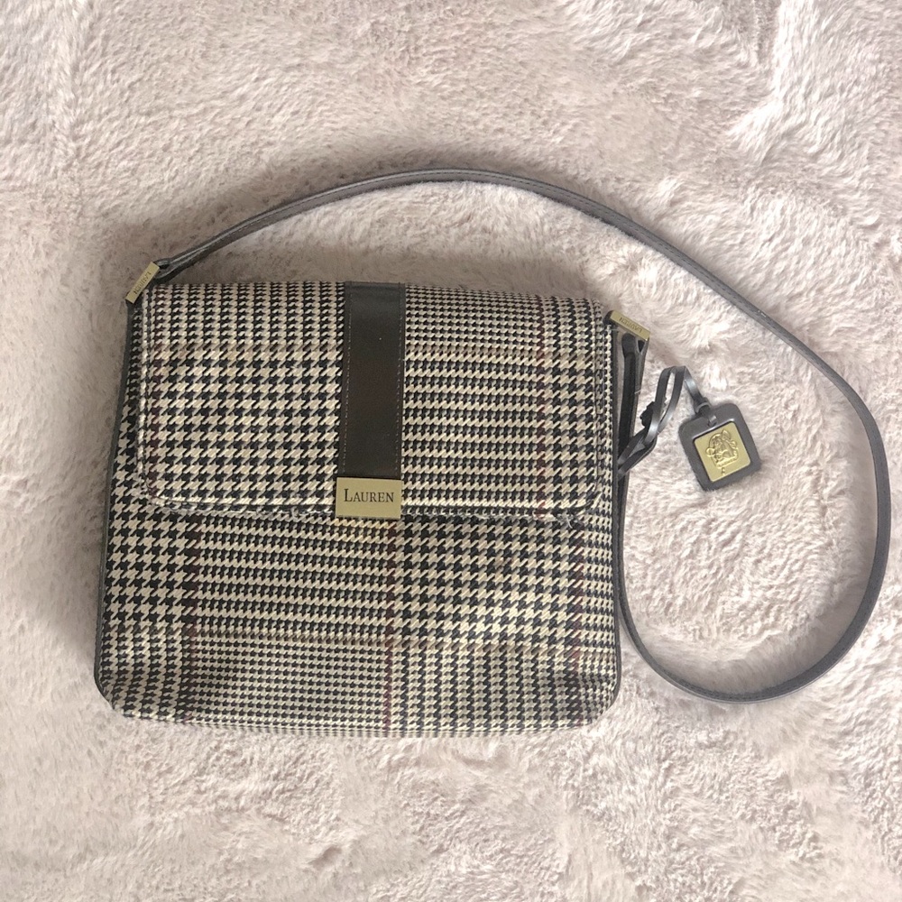 Ralph Lauren vintage houndstooth canvas bag